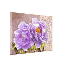 Cita, Peonies púrpuras Impresión En Lona