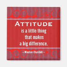 Cita positiva de la Actitud-Churchill - motivación Imanes De Nevera