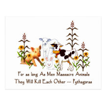 Cita vegetariana de Pitágoras Tarjeta Postal