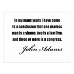 Citas políticas de John Adams Tarjeta Postal