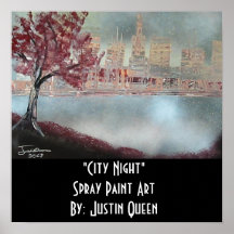 city_at_night, "pintura de aerosol de la noche de  impresiones