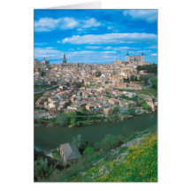 Ciudad antigua de Toledo, España Tarjetón