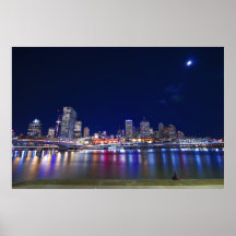 Ciudad de Brisbane en la noche Poster