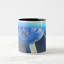 Ciudad de la ciencia ficción tazas de café