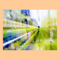 Ciudad de luces con el poster de los jardines posters