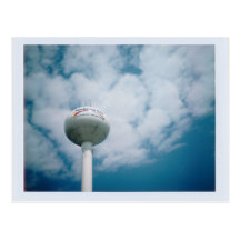 Ciudad de Mackinaw, postal de la torre de agua del