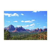 Ciudad del paisaje de la montaña de Sedona Lienzo Envuelto Para Galerias