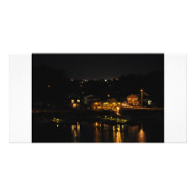 Ciudad en la postal de la noche tarjetas fotograficas 