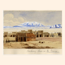Ciudad ferroviaria en la pradera tarjetas postales