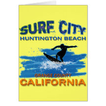 CIUDAD HUNTINGTON BEACH DE LA RESACA TARJETÓN