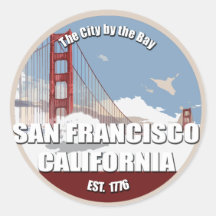 Ciudad por la bahía, San Francisco California Etiqueta