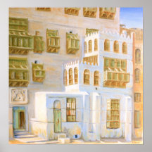 Ciudad vieja 01 de Jedda del saudí Poster