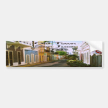 Ciudad vieja San Juan Puerto Rico Etiqueta De Parachoque