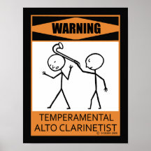 Clarinetist temperamental amonestador del alto posters