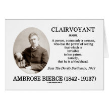 Clarividente de Ambrose Bierce el diccionario del  Tarjeton