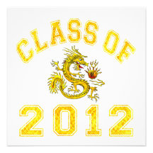 Clase 2012 del dragón - oro comunicados personalizados