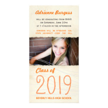 Clase anaranjada de la graduación de la tarjeta 20 tarjetas personales con fotos