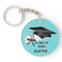 Clase azul y negra de llavero de la graduación llaveros