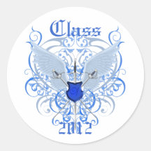 Clase coa alas azul de las espadas de pegatina de 