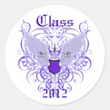 Clase coa alas púrpura de las espadas de pegatina 