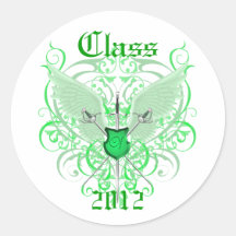 Clase coa alas verde de las espadas de pegatina de