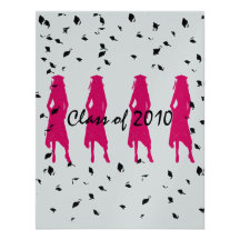 Clase de 2010 siluetas rosadas del graduado con Ta Anuncios