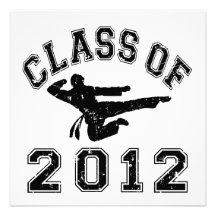Clase de 2012 artes marciales - negro 2 comunicados personalizados
