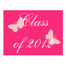 Clase de 2012 - mariposa rosada tarjeta postal