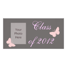Clase de 2012 - rosa y gris plantilla para tarjeta de foto