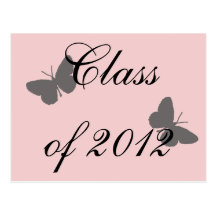 Clase de 2012 - rosa y gris tarjetas postales
