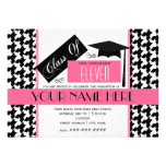 Clase de Houndstooth 2011 y de graduación rosada Invitaciones Personalizada