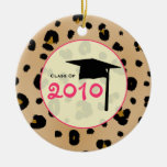 Clase de la graduación del estampado leopardo 2010 ornamento de navidad