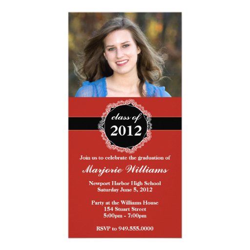 Clase de la invitación de la graduación de 2012 tarjeta fotografica personalizada