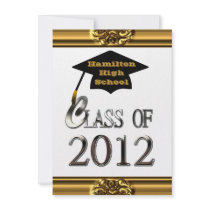 Clase de la plata y del oro de la graduación de 20 invitaciones
