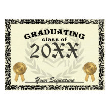 Clase de lujo de diploma de la graduación tarjetas de visita