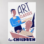 Clases de arte para el poster de los niños
