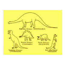 Clasificación del dinosaurio tarjeta postal