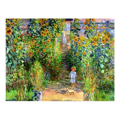 Claude Monet: El jardín de Monet en Vétheuil Tarjeta Postal