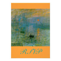 Claude Monet elegante que casa las tarjetas de RSV Invitacion Personalizada