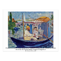 Claude Monet en su estudio (Argenteuil) Postales