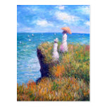 Claude Monet: Paseo del acantilado en Pourville Tarjeta Postal