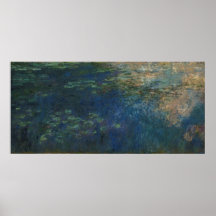 Claude Monet - reflexiones de nubes en el agua Poster