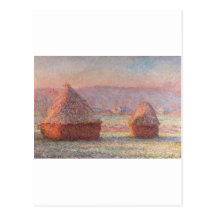 Claude Monet - salida del sol blanca de Frost Postales