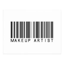 Clave de barras del artista de maquillaje postales