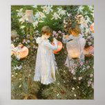Clavel, lirio, lirio, subió, arte del Victorian de Impresiones
