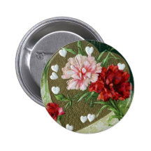 Claveles y tarjeta del día de San Valentín del vin Pin