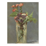 Clavo y clematis en un florero cristalino - Manet Tarjeta Postal