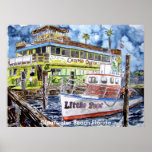 clearwater_boat_painting, playa la Florida de Clea Posters