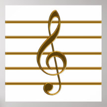 Clef agudo de oro impresiones