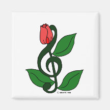 Clef color de rosa imán para frigorifico